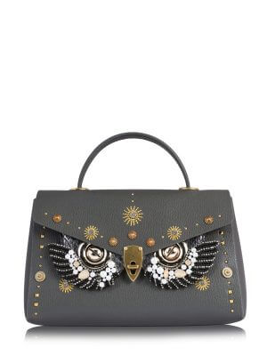 WANACCESSORY Grey Brass Calf Leather Medium Handle