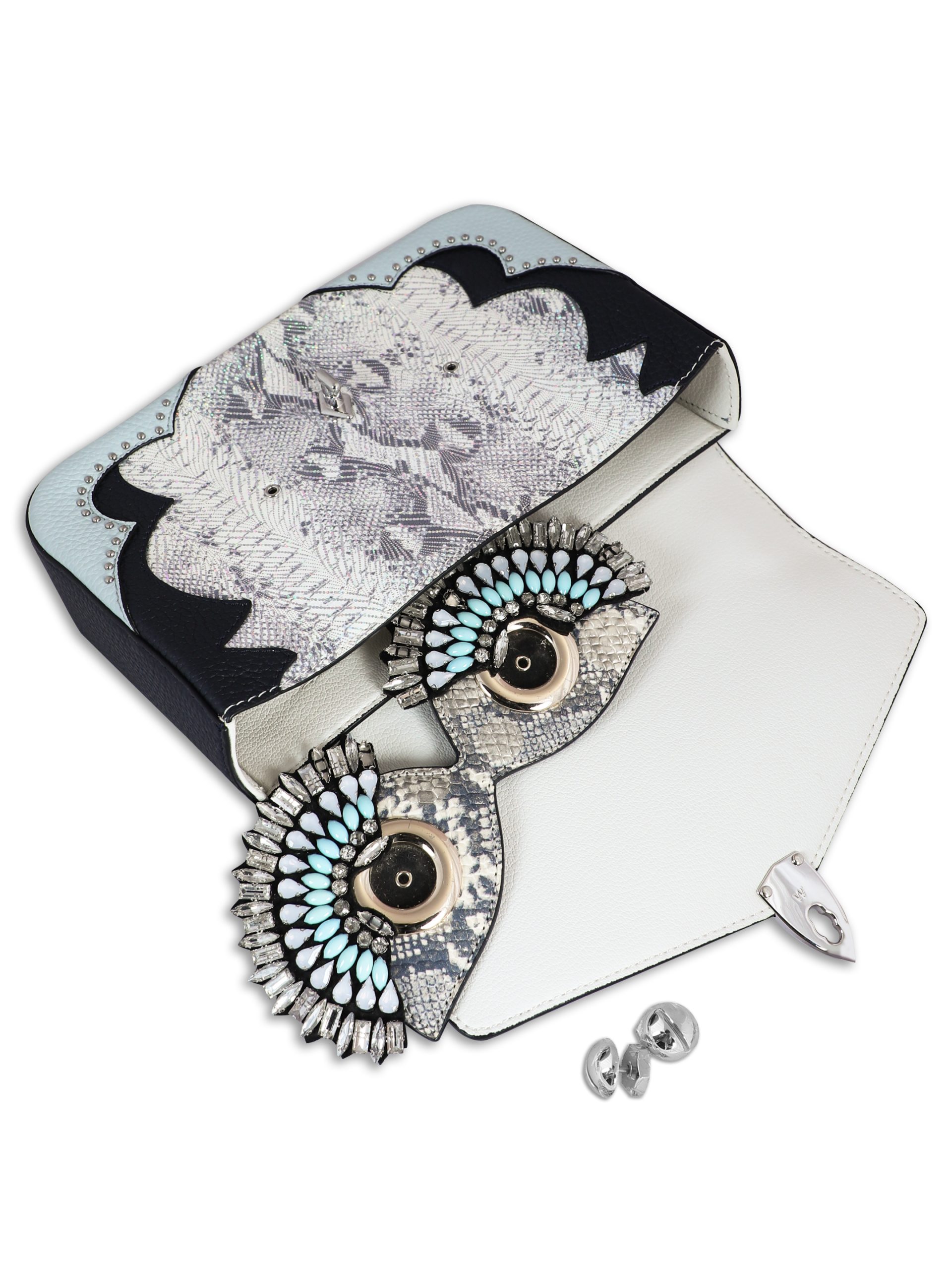 WANACCESSORY Animal Print Silver Calf Leather Medium Crossbody - Image 5