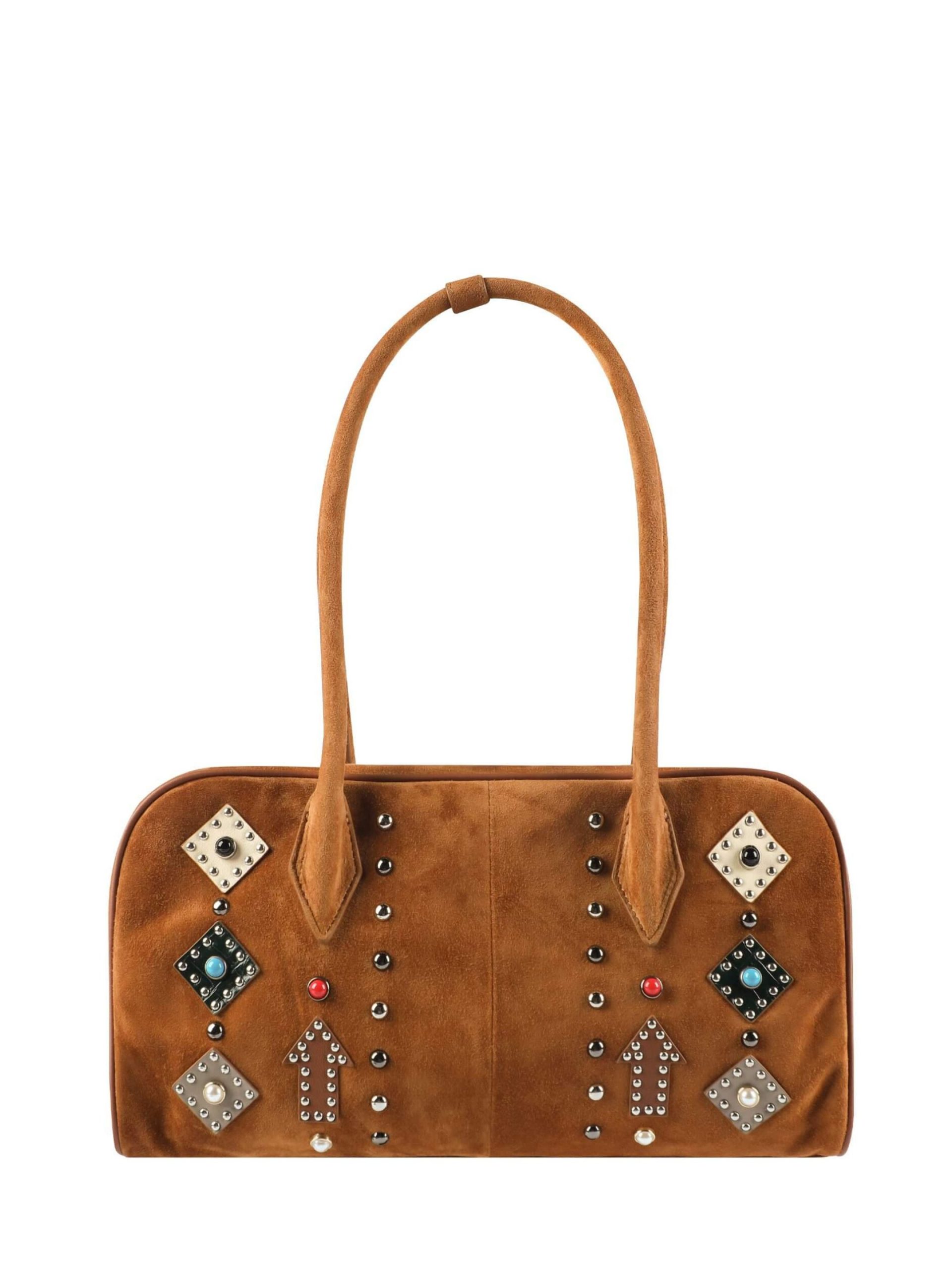 WANACCESSORY Brown Brass Lamb Skin Large Tote