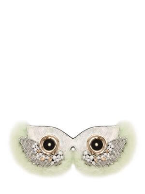 WANACCESSORY Bag Accessory-Fur With Rhinestone And Gemstone Mask
