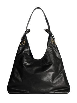 WANACCESSORY Black Brass Calf Leather Large Hobo