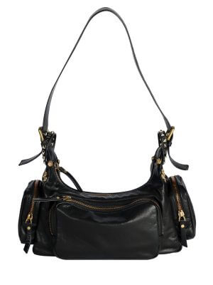 WANACCESSORY Black Brass Calf Leather Medium Crossbody