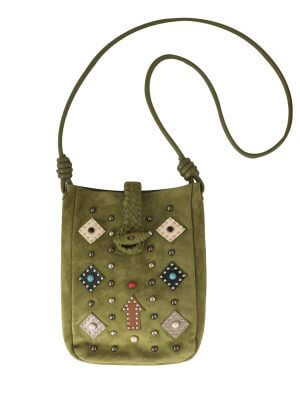 WANACCESSORY Green Brass Lamb Skin Small Crossbody