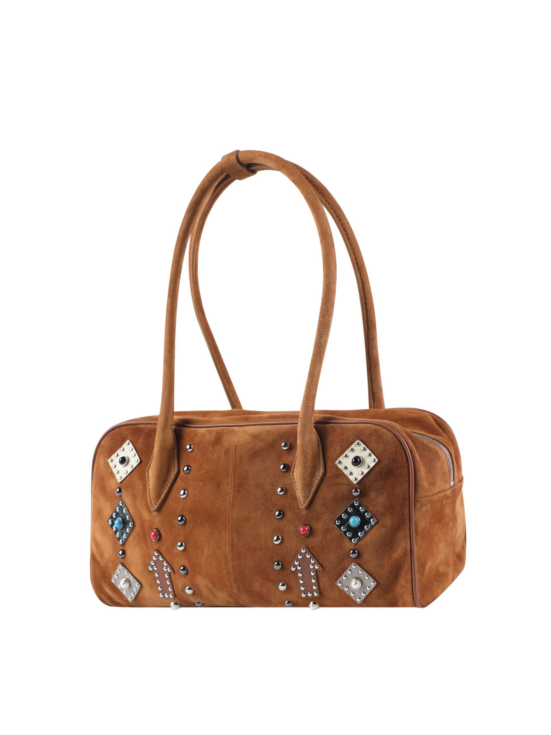 WANACCESSORY Brown Brass Lamb Skin Large Tote - Image 2