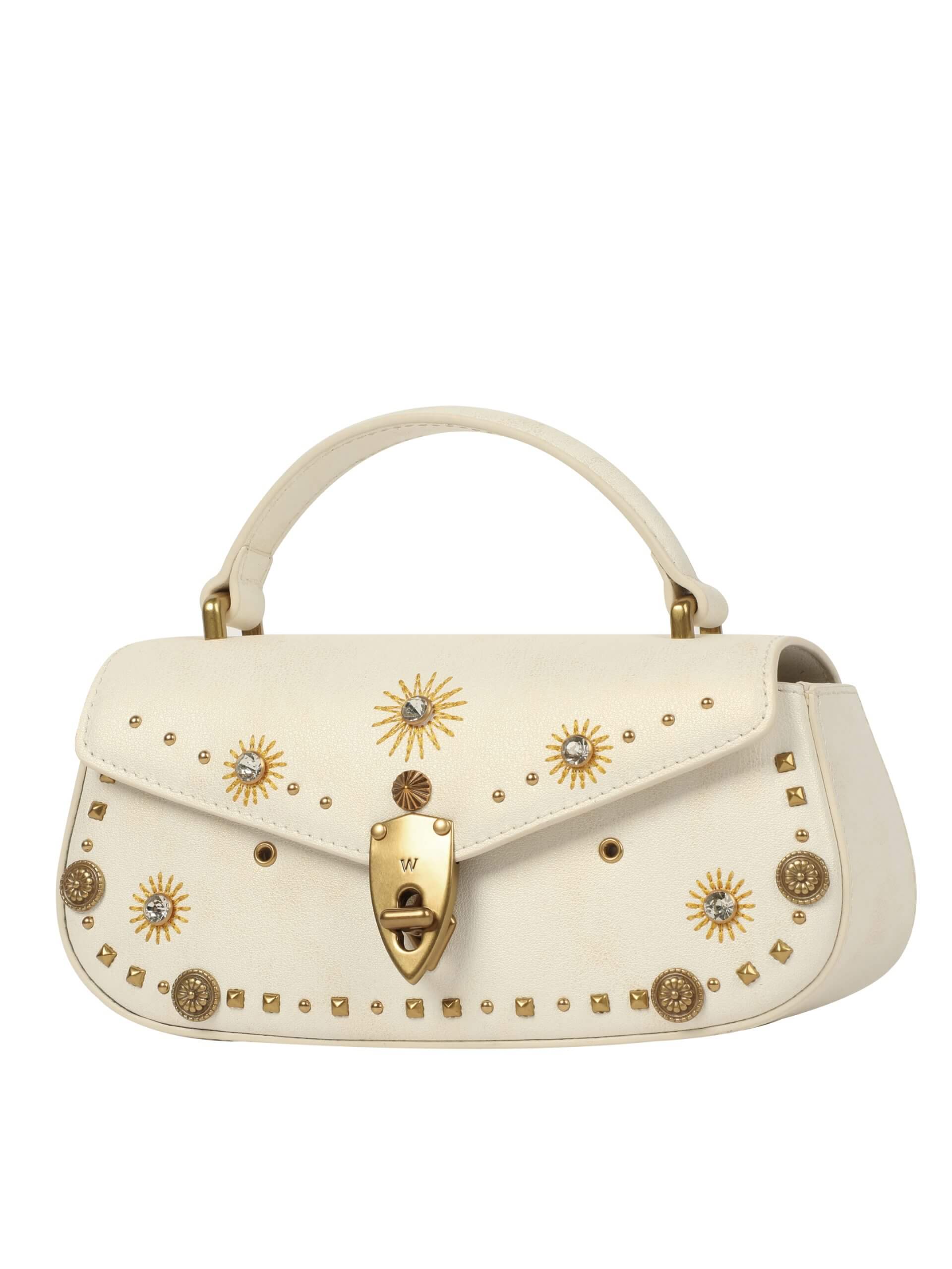 WANACCESSORY Ivory/Cream Gold Calf Leather Mini Evening - Image 2