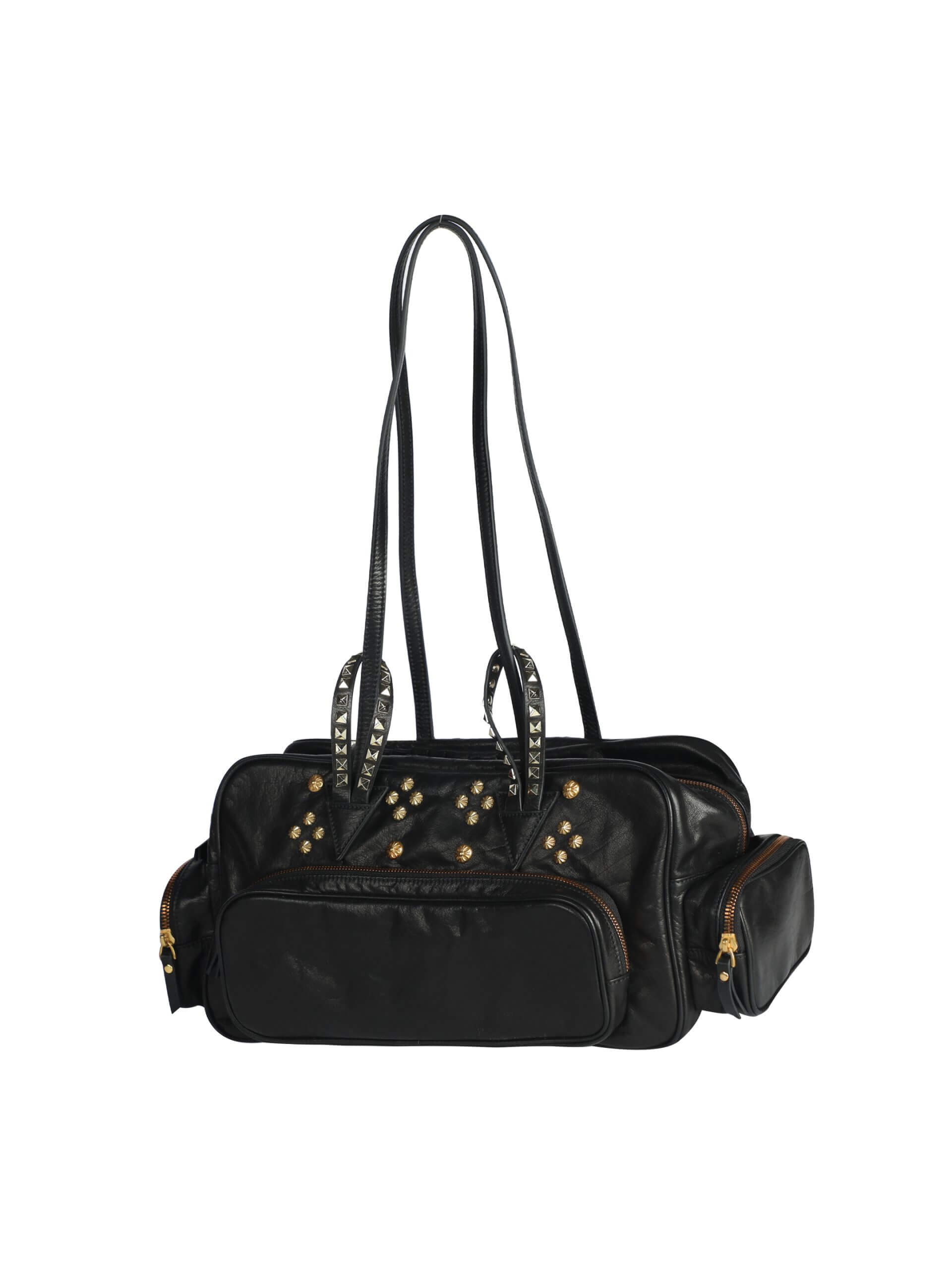 WANACCESSORY Black Brass Calf Leather Large Shoulder - Image 2