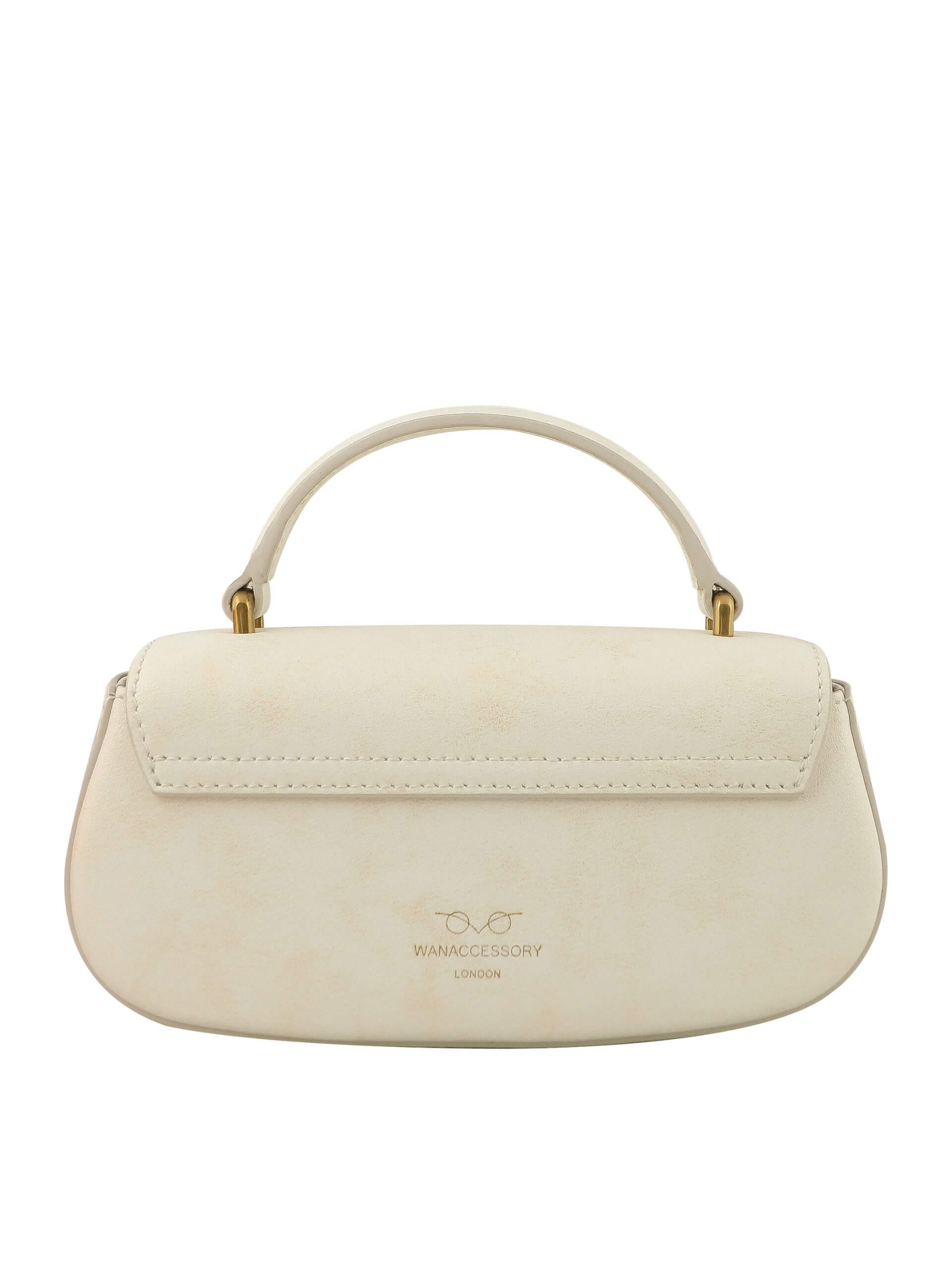 WANACCESSORY Ivory/Cream Gold Calf Leather Mini Evening - Image 4