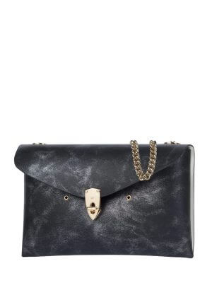 WANACCESSORY White Black Calf Leather Medium Crossbody