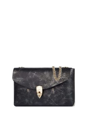 WANACCESSORY White Black Calf Leather Small Crossbody