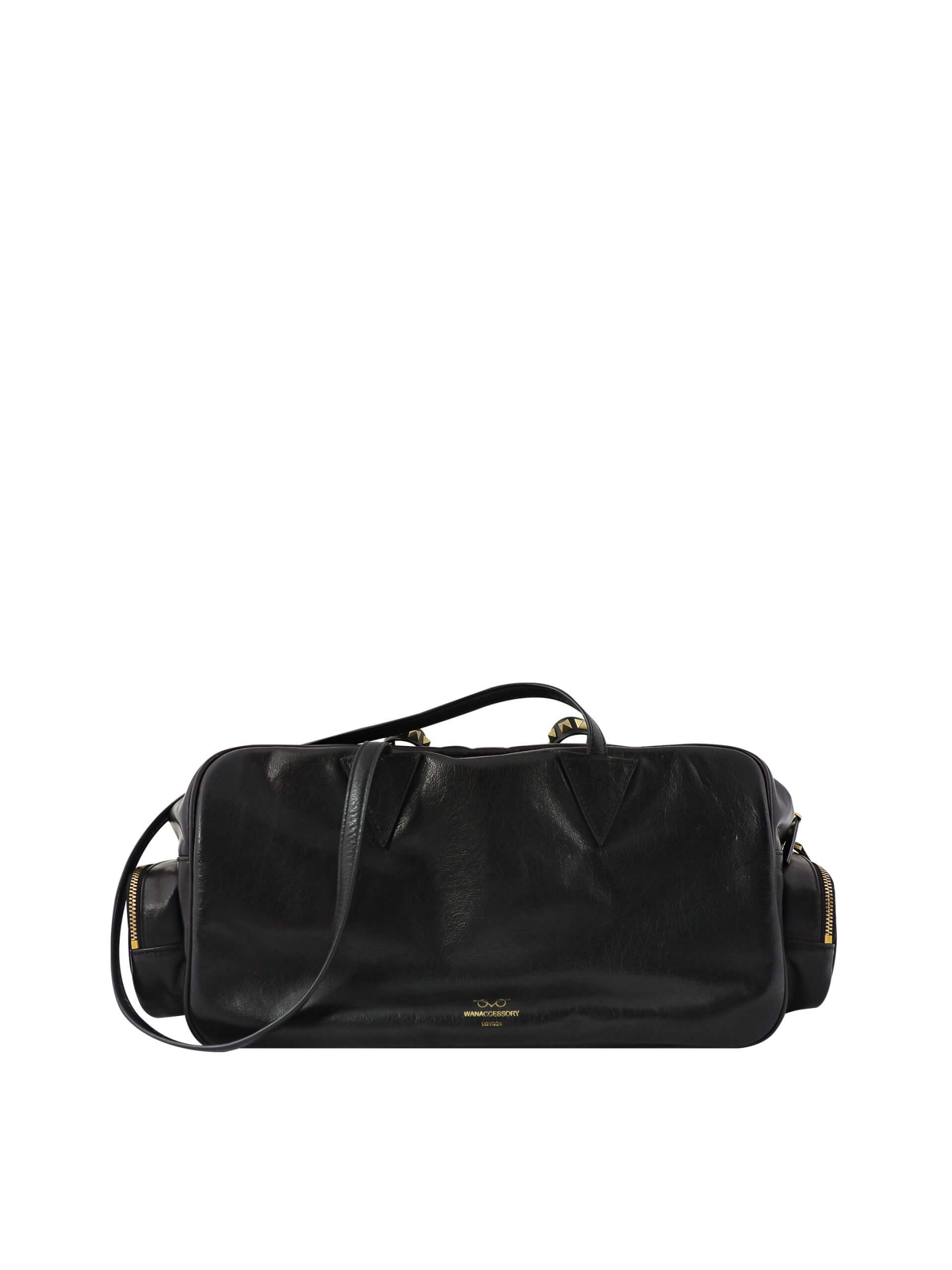 WANACCESSORY Black Brass Calf Leather Large Shoulder - Image 4