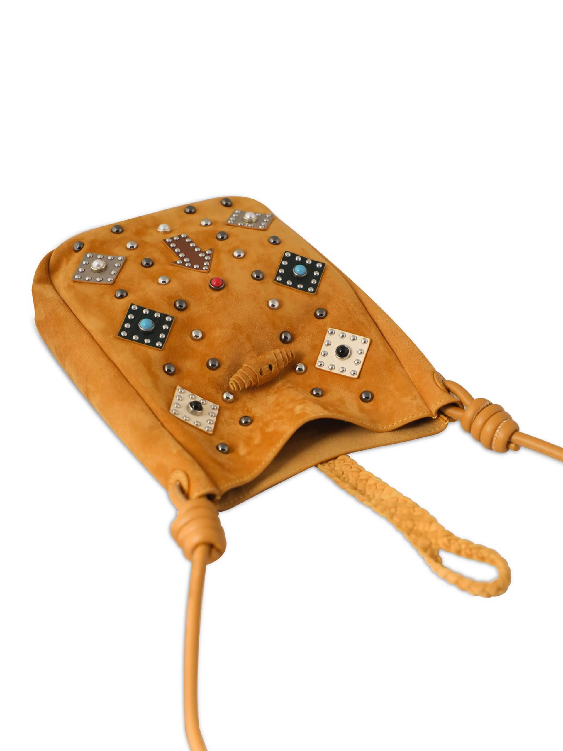 WANACCESSORY Brown Brass Lamb Skin Small Crossbody - Image 5
