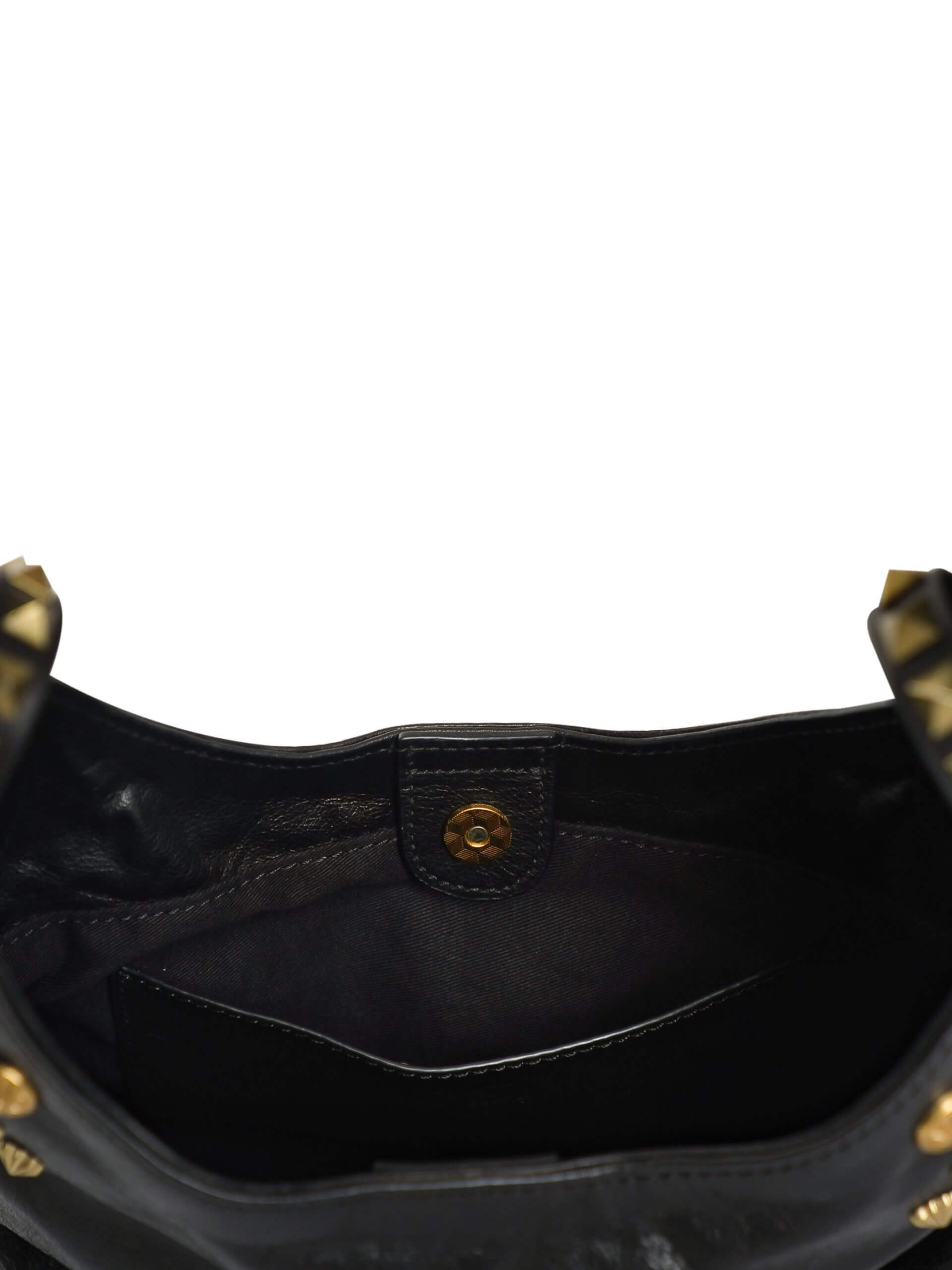 WANACCESSORY Black Brass Calf Leather Large Hobo - Image 5