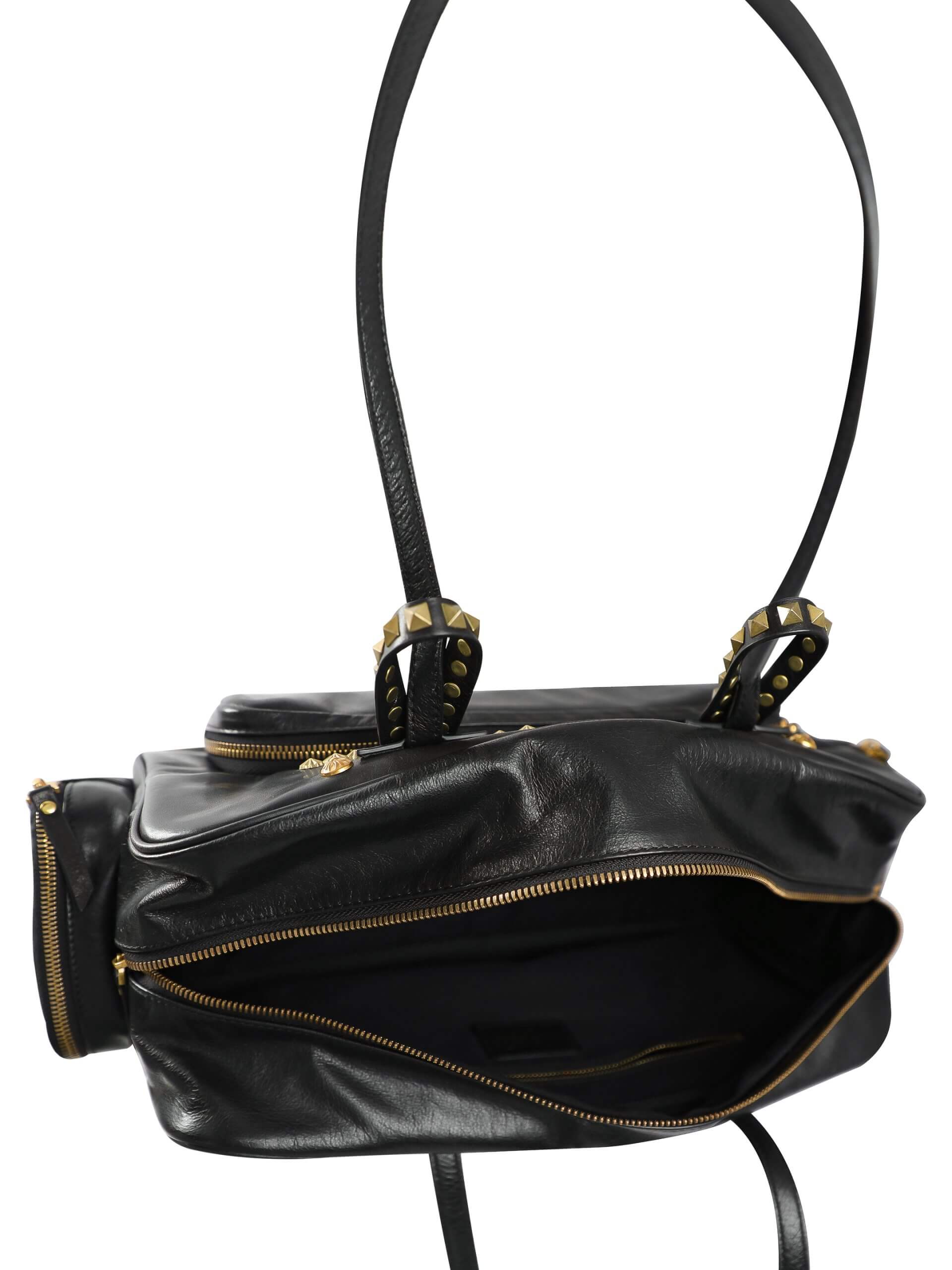 WANACCESSORY Black Brass Calf Leather Large Shoulder - Image 5