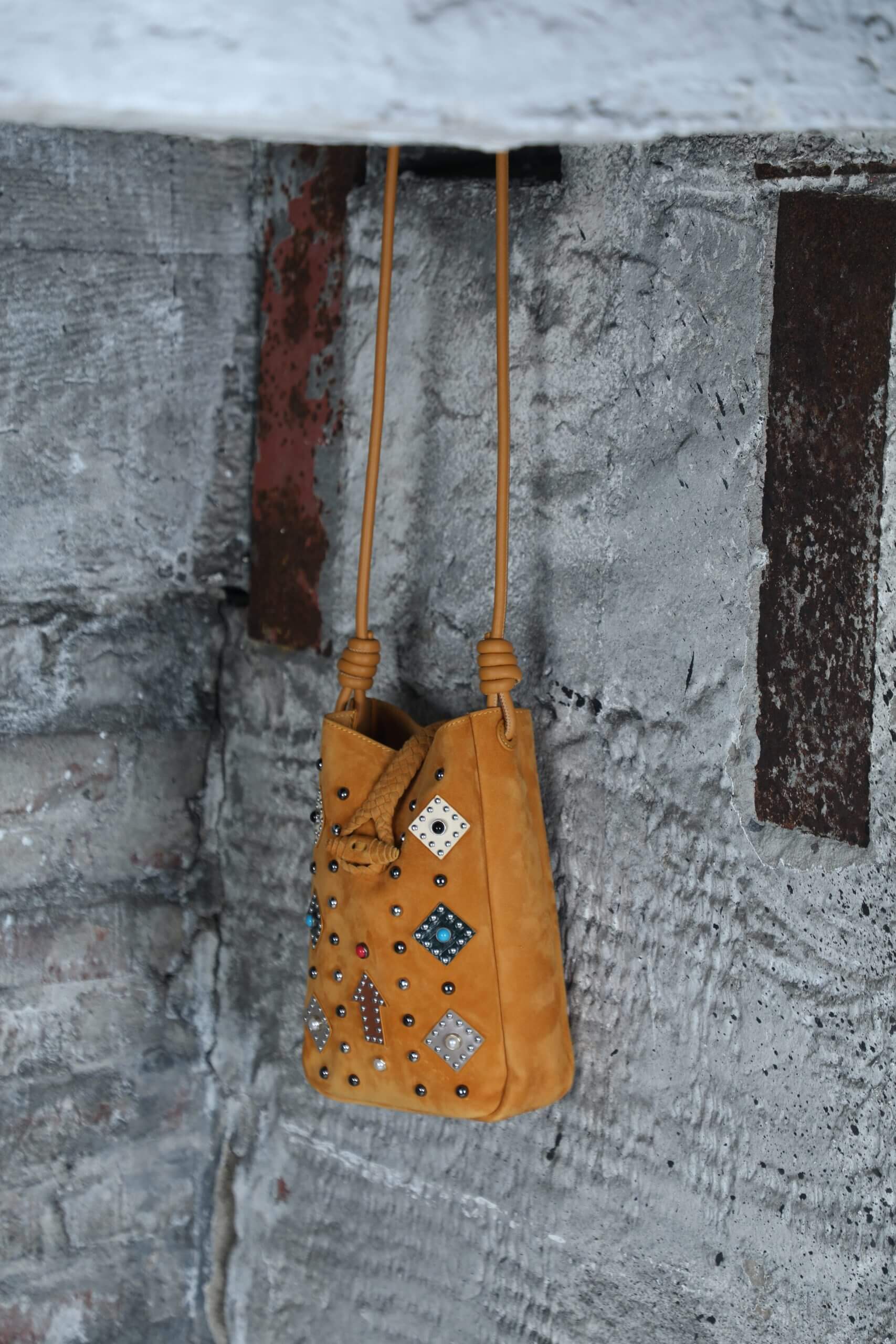 WANACCESSORY Brown Brass Lamb Skin Small Crossbody - Image 8