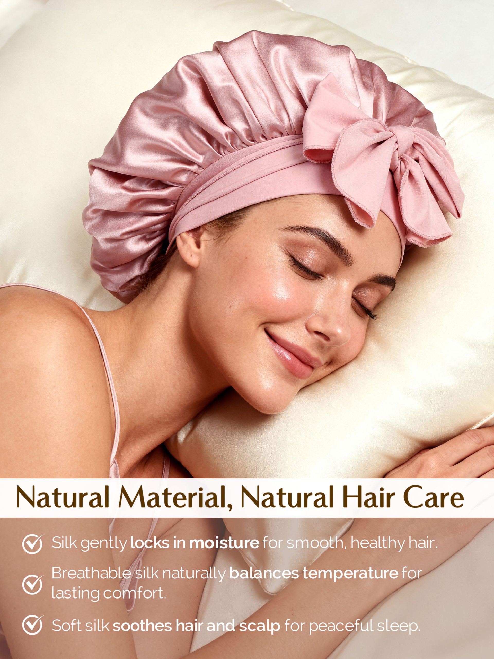 Yanibest HiSheen™ Silk Bonnet With Tie Band - Image 2