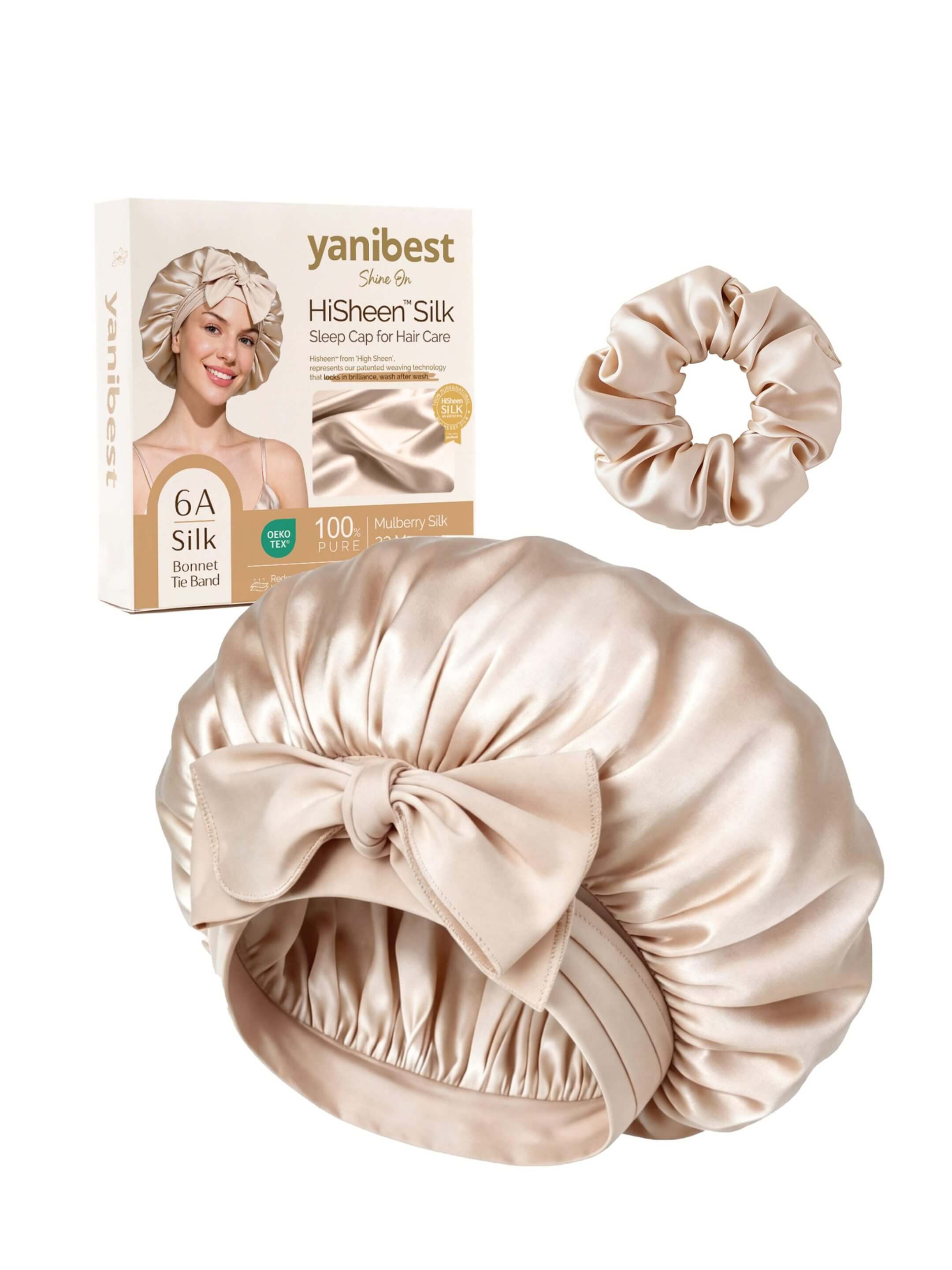 Yanibest HiSheen™ Silk Bonnet With Tie Band