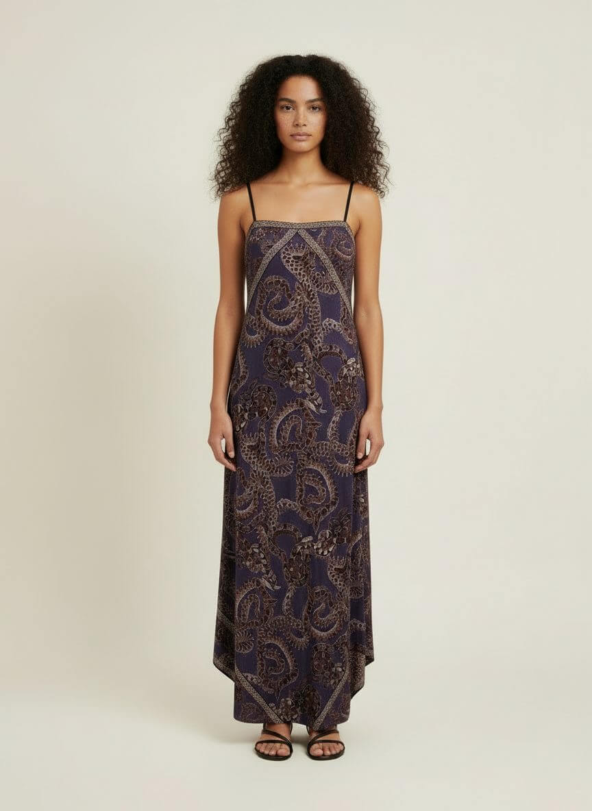 MONZLAPUR Scarf Dress Maxi - Vino x Purple - Image 2