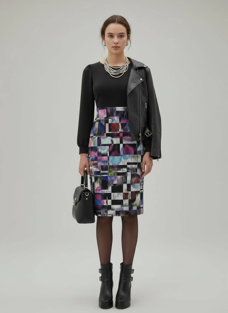MundoE&E Geometric Print Cocktail Dress - Image 2
