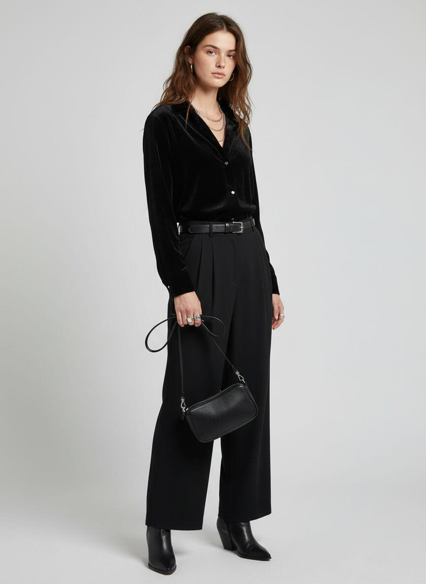 MONZLAPUR Black Button Up Top - Image 2