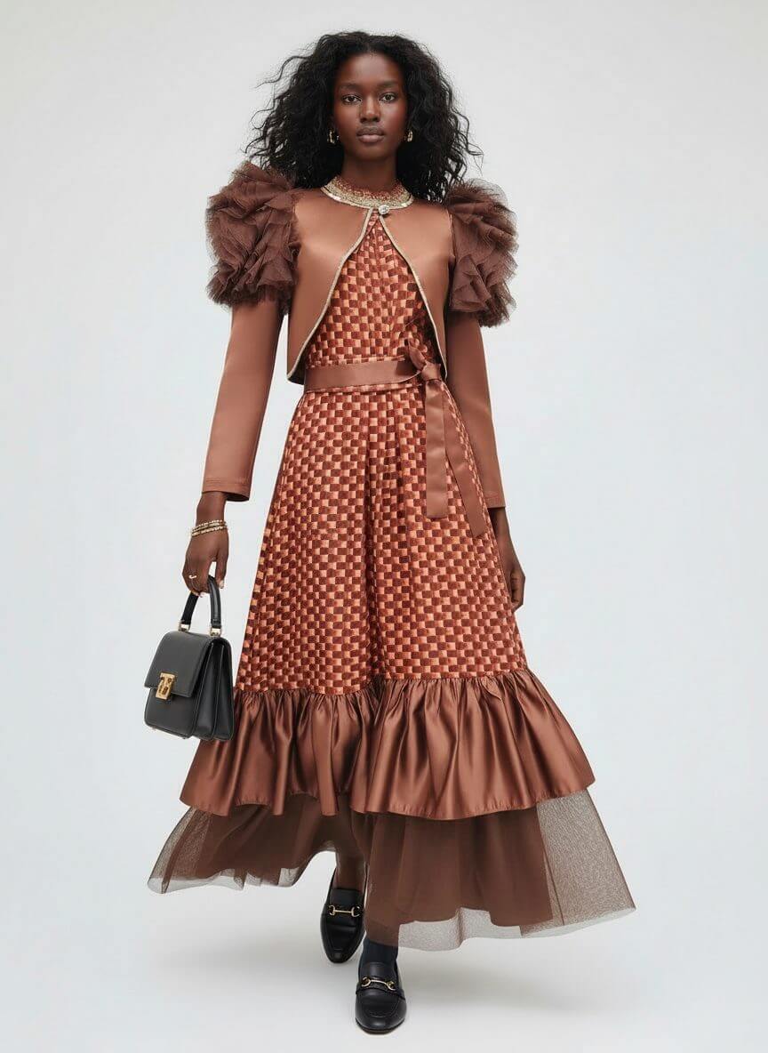 2madison Avenue BonitaGo Brown New Hasna Twin Set Dress - Image 2
