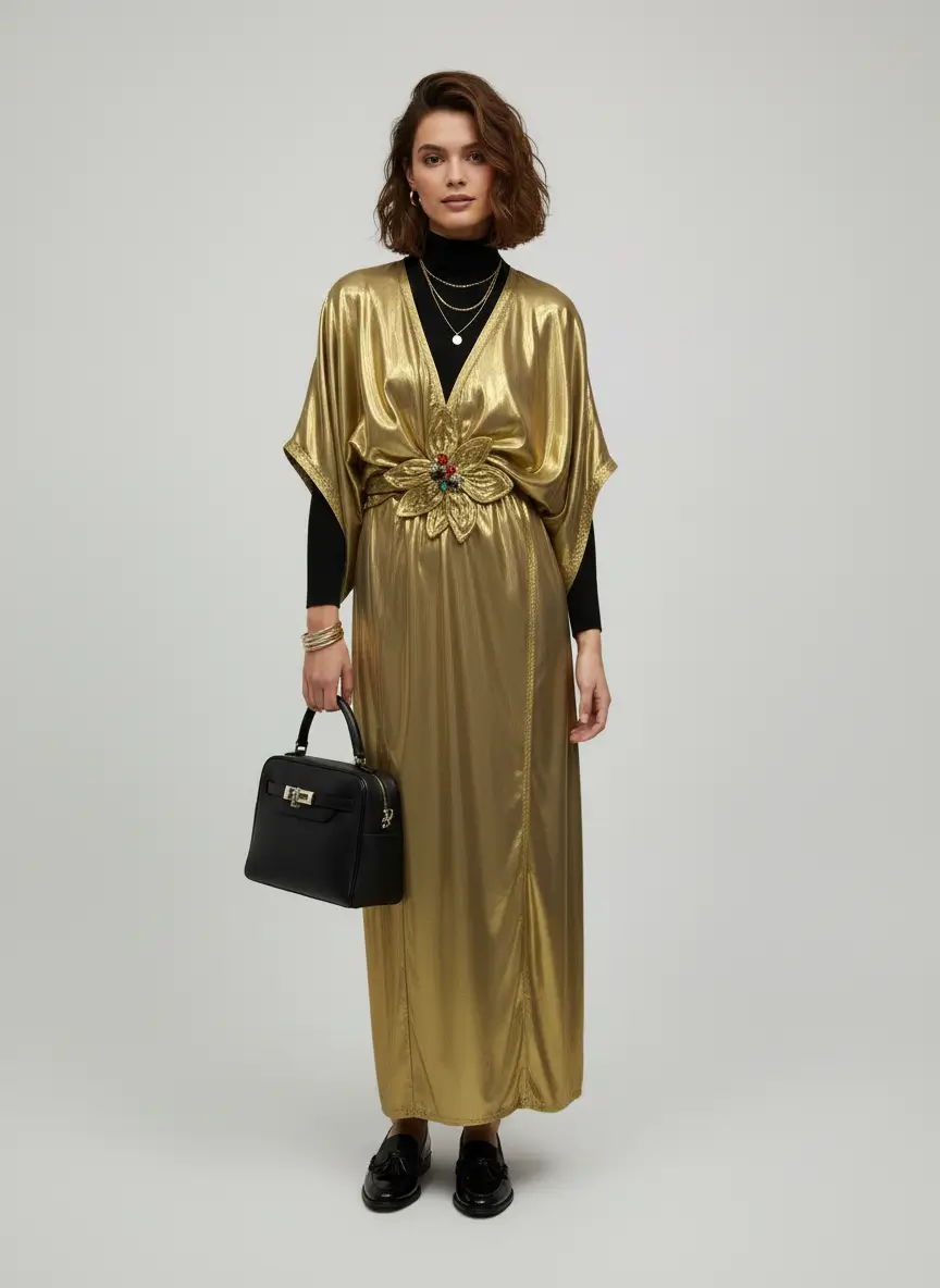Bobo Marché Gold Gown Dress - Image 2