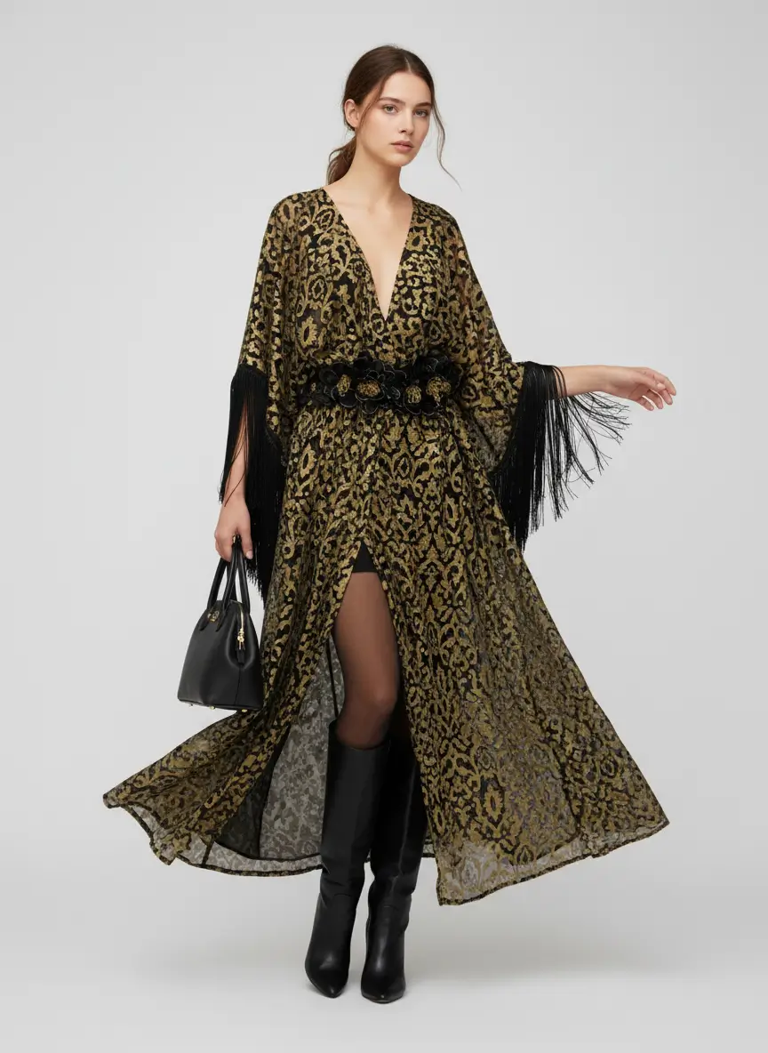 Bobo Marché Gold Gown Dress - Image 2