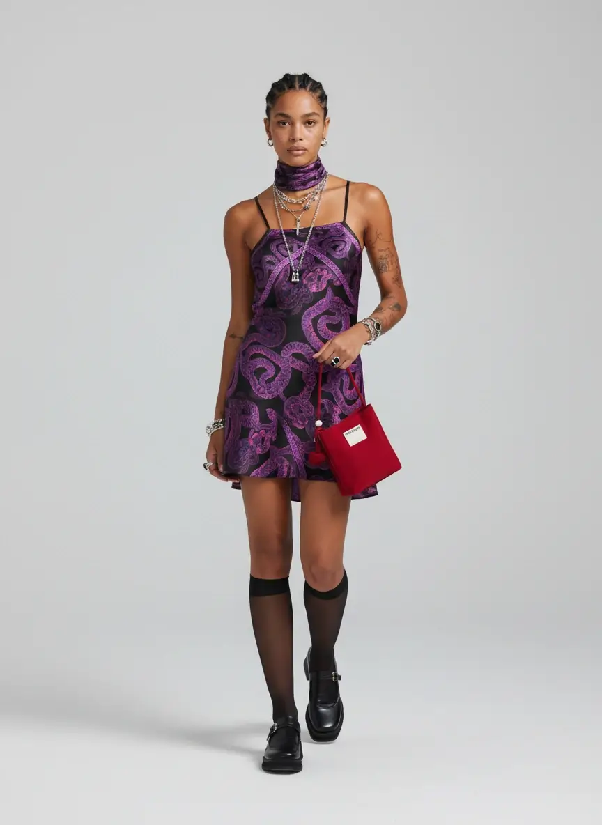 MONZLAPUR Animal Print Magenta Evening Dress - Image 2