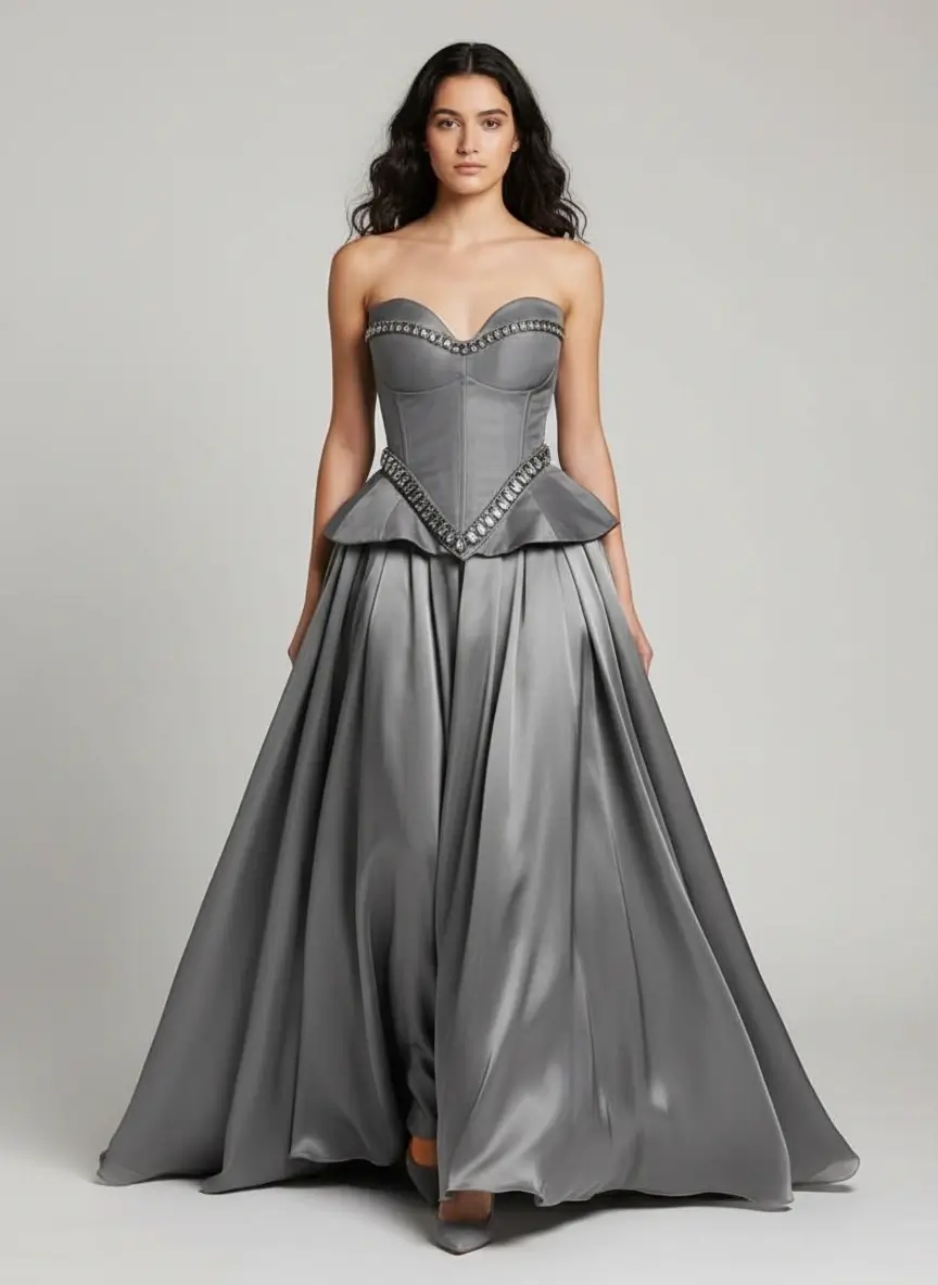 Fierce By AP Grey Gown Dress - Image 2