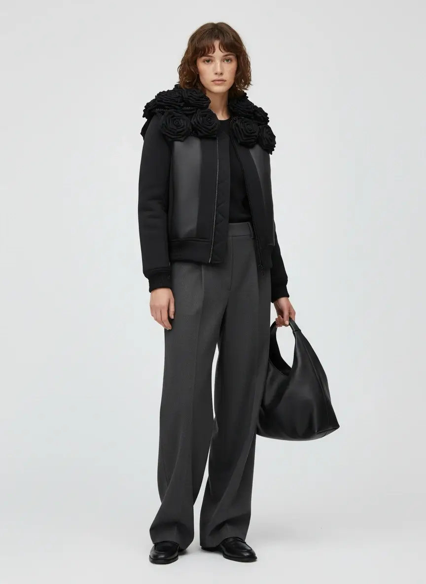 2madison Avenue Signature Black Roses Fancy Cropped Vest - Image 2
