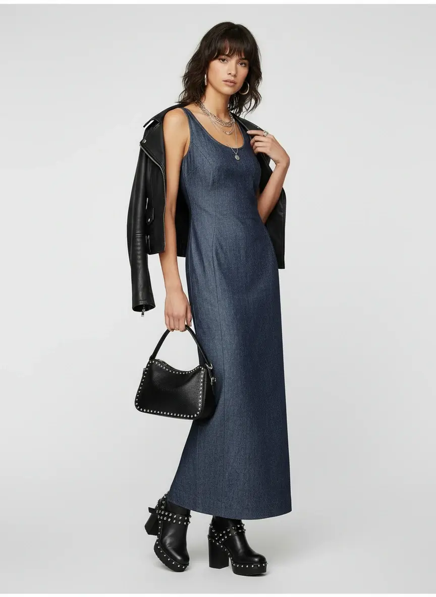 Back Bone Society Blue Casual Dress - Image 2
