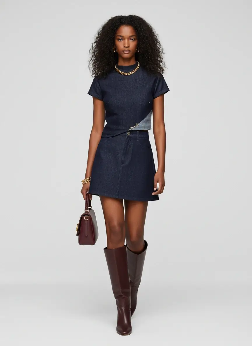 Back Bone Society Blue Cropped Top - Image 2