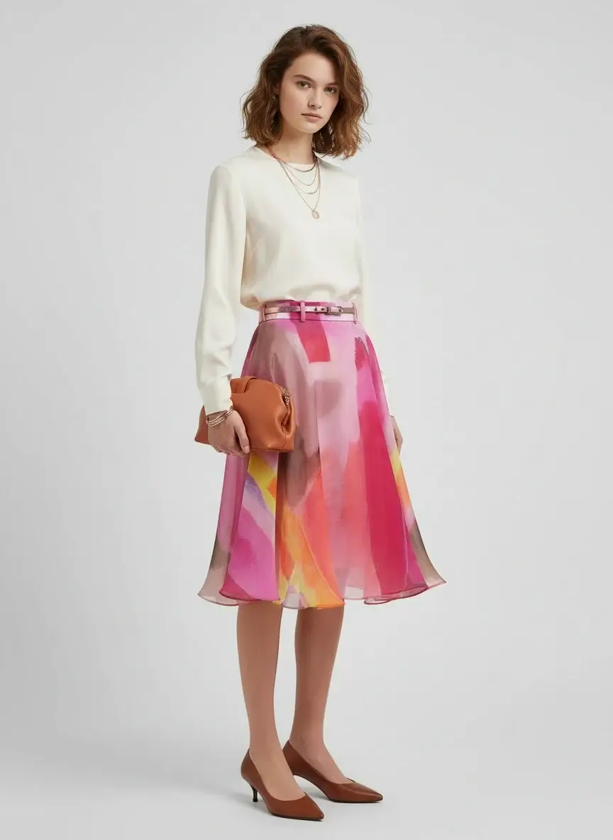 2madison Avenue Bonita AP Pink Organza Short Skirt - Image 2