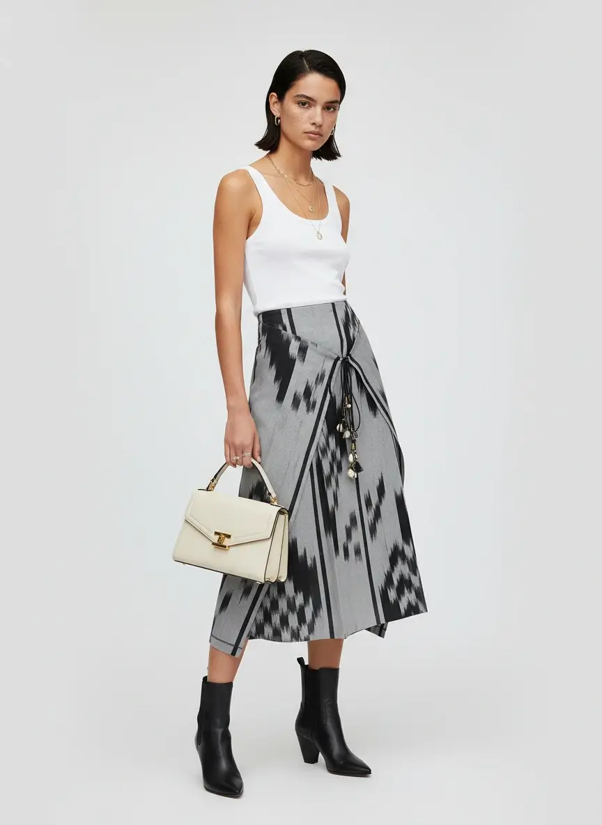 Tara Parvaresh Geometric Print Midi Skirt - Image 2