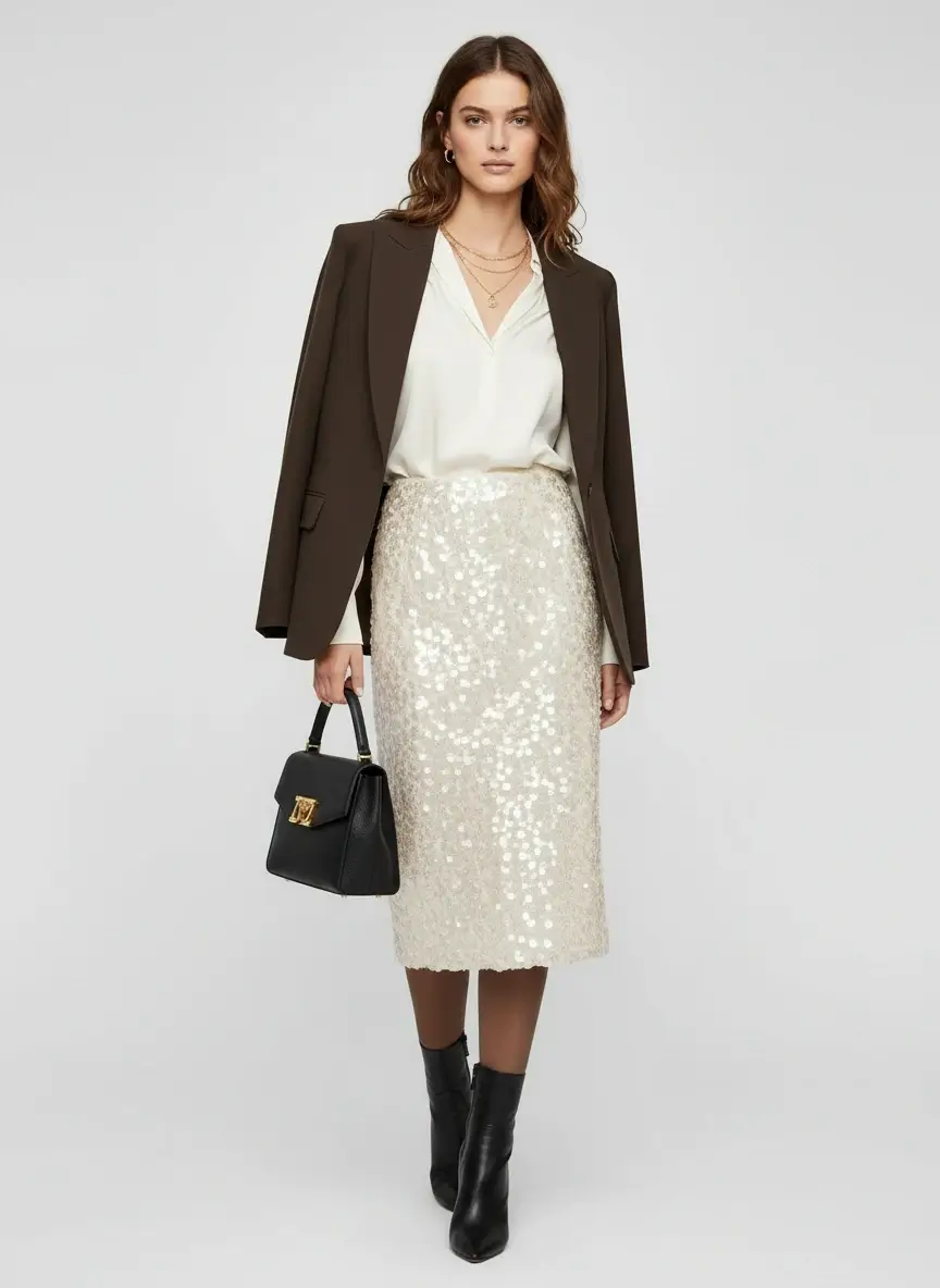 Deuniq Ivory/Cream Midi Skirt - Image 2