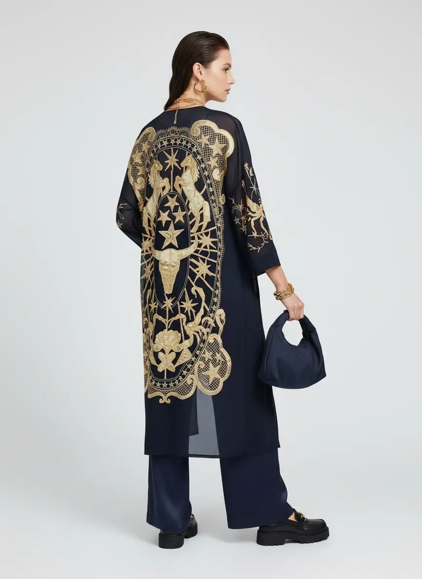 Any Old Iron Black Long Coat/Outerwear - Image 2