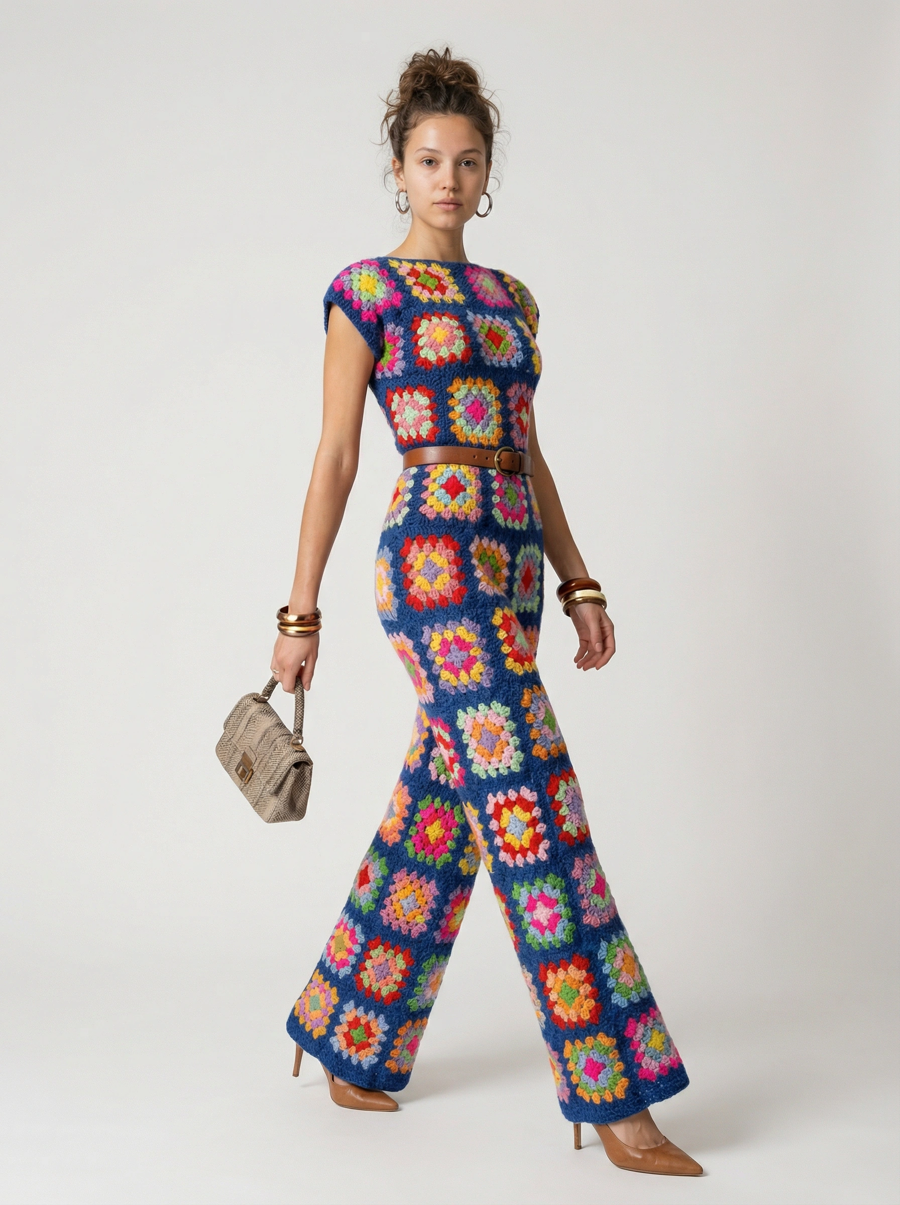 Rainbowdropz Crochet Blue Romper Jumpsuit - Image 2