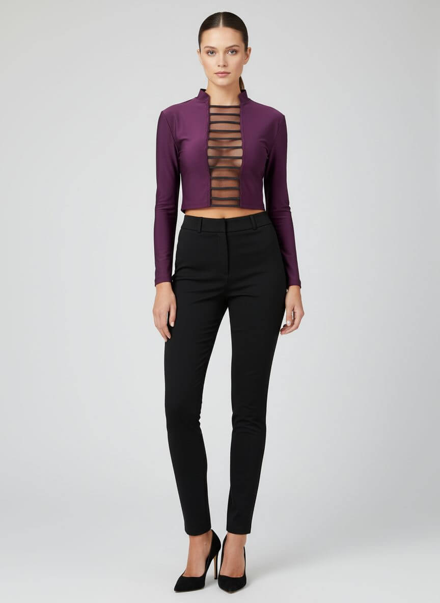 MONZLAPUR Long Sleeve Top Purple - Image 2