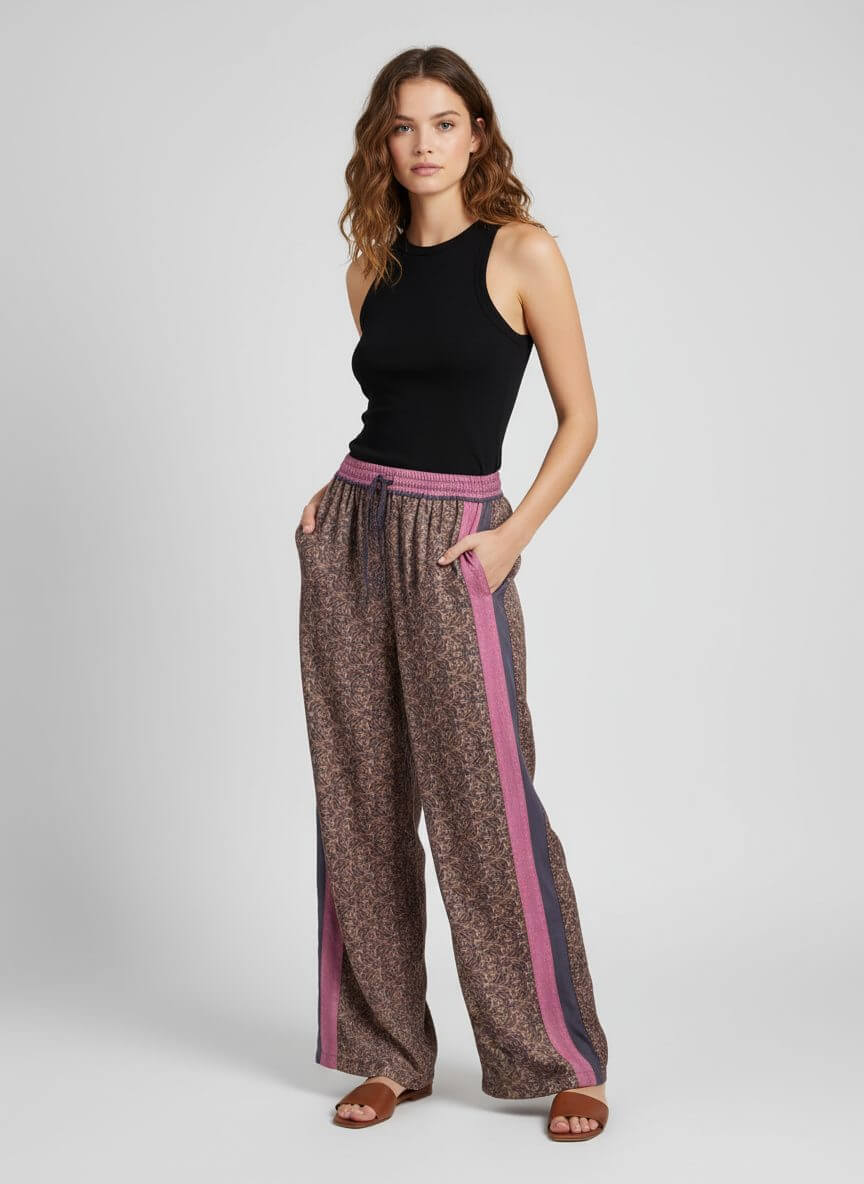MONZLAPUR Floral Print Wide Leg Pants - Image 2