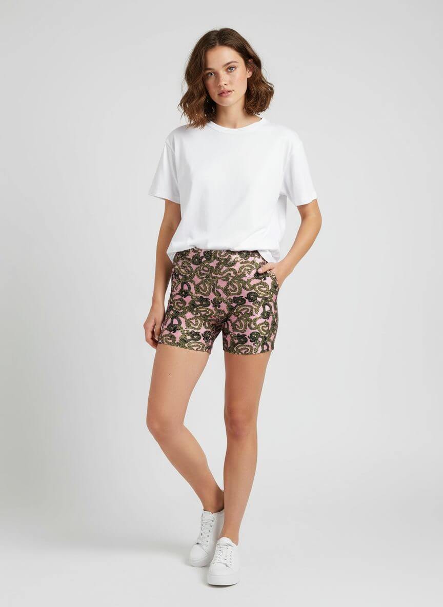 MONZLAPUR SS23 - Snake Biker Shorts - Pink - Image 2