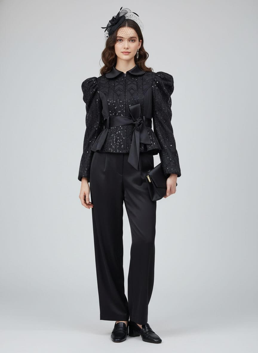 2madison Avenue Signature Black New Miranda Top With Lace Bell Sleeves - Image 2