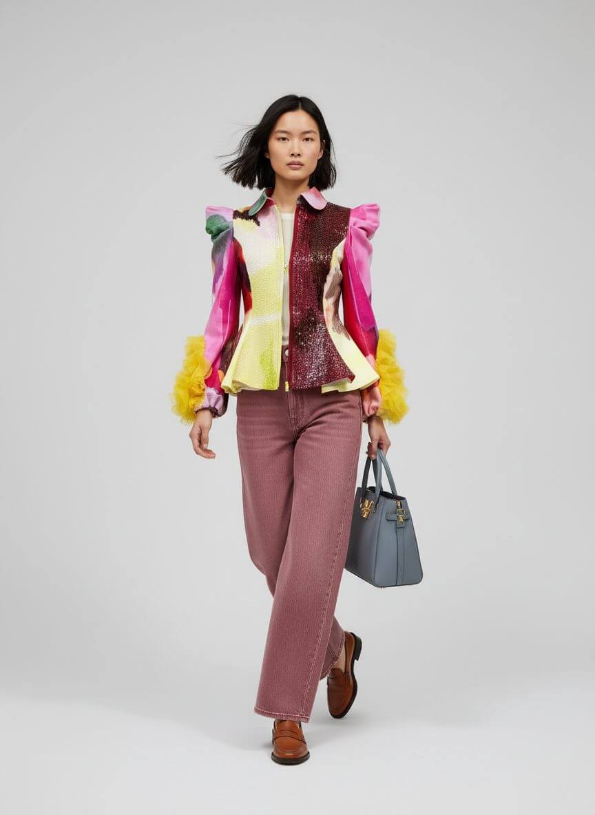 2madison Avenue Bonita AP Brown Yellow Miranda Top With Tulle - Image 2