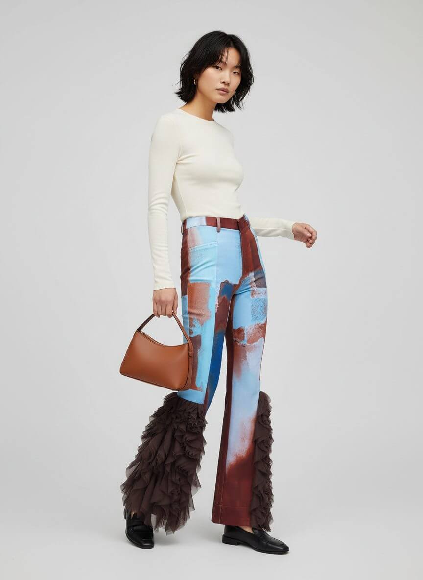2madison Avenue Bonita AP Brown Lydia Pant F/P With Tulle - Image 2
