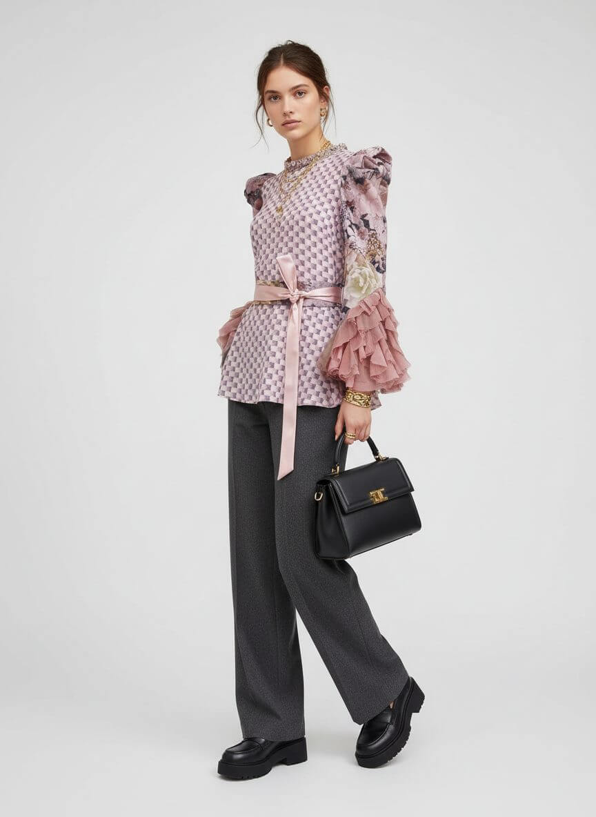 2madison Avenue BonitaGo Platinum New Agnez Top With Tulle - Image 2